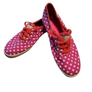 Keds X Kate Spade, Shoe, Pink Polka Dot, Flats, Lace Up, Women's sz 8.5, Collab,